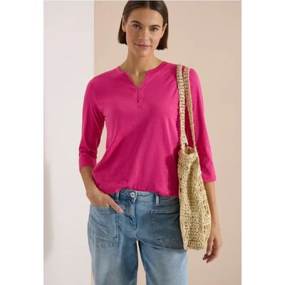 cecil 3/4-Arm Shirt mit Split Neck und Elastiksaum - Pink - Damen - Size: XL XXL S 3XL L M XS cecil 3/4-Arm Shirt mit Split Neck und Elastiksaum - Pink - Damen - Size: XL XXL S 3XL L M XS