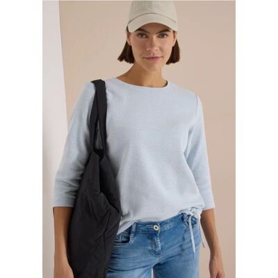 cecil 3/4-Arm Shirt mit Rundhals und Struktur - Blau - Damen - Size: M 3XL L XS S XL XXL cecil 3/4-Arm Shirt mit Rundhals und Struktur - Blau - Damen - Size: M 3XL L XS S XL XXL