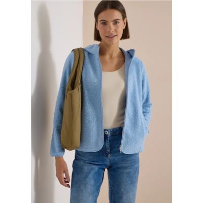 cecil Teddy-Jacke mit Kapuze in Unifarbe - Blau - Damen - Size: L M XS XXL S XL cecil Teddy-Jacke mit Kapuze in Unifarbe - Blau - Damen - Size: L M XS XXL S XL