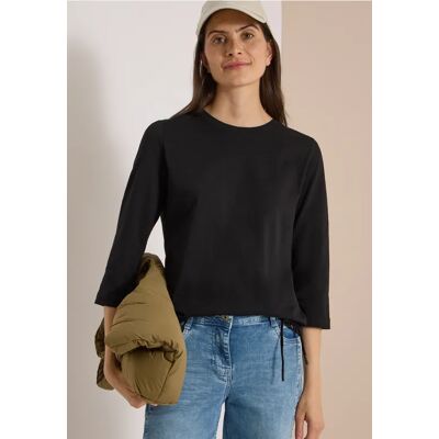 cecil 3/4-Arm Shirt mit Rundhals in Unifarbe - Schwarz - Damen - Size: XS M L S XL XXL cecil 3/4-Arm Shirt mit Rundhals in Unifarbe - Schwarz - Damen - Size: XS M L S XL XXL