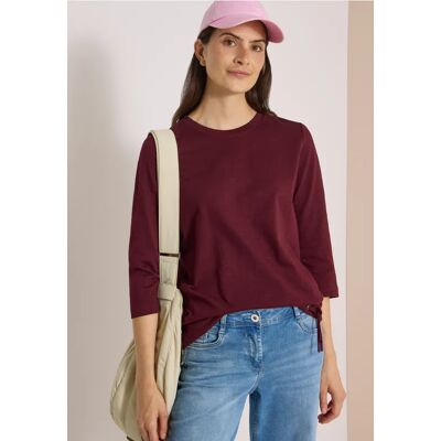cecil 3/4-Arm Shirt mit Rundhals in Unifarbe - Rot - Damen - Size: XS S M L XXL XL cecil 3/4-Arm Shirt mit Rundhals in Unifarbe - Rot - Damen - Size: XS S M L XXL XL