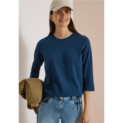 cecil 3/4-Arm Shirt mit Rundhals in Unifarbe - Blau - Damen - Size: M XS XL S L XXL cecil 3/4-Arm Shirt mit Rundhals in Unifarbe - Blau - Damen - Size: M XS XL S L XXL