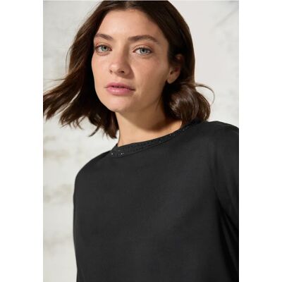 cecil Bluse mit Schmucksteinen - Schwarz - Damen - Size: M S XXL L XL XS cecil Bluse mit Schmucksteinen - Schwarz - Damen - Size: M S XXL L XL XS