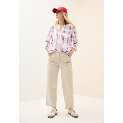cecil Gestreifte Split Neck Bluse - Weiß - Damen - Size: XXL XL L cecil Gestreifte Split Neck Bluse - Weiß - Damen - Size: XXL XL L