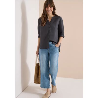 cecil Bluse mit Split Neck aus Leinenmix - Grau - Damen - Size: S XXL M XS L XL cecil Bluse mit Split Neck aus Leinenmix - Grau - Damen - Size: S XXL M XS L XL