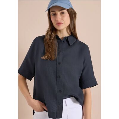 cecil Kurzarm Hemdbluse aus reinem Leinen - Grau - Damen - Size: XXL M XS XL L cecil Kurzarm Hemdbluse aus reinem Leinen - Grau - Damen - Size: XXL M XS XL L