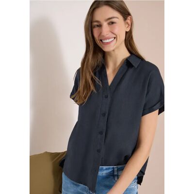cecil Dropped Shoulder Bluse aus Leinen - Grau - Damen - Size: L XXL M S XS XL cecil Dropped Shoulder Bluse aus Leinen - Grau - Damen - Size: L XXL M S XS XL