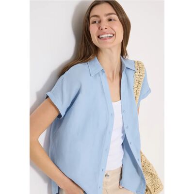 cecil Dropped Shoulder Bluse aus Leinen - Blau - Damen - Size: XL L XXL M S cecil Dropped Shoulder Bluse aus Leinen - Blau - Damen - Size: XL L XXL M S