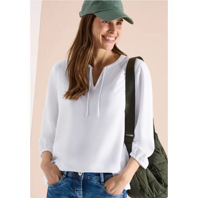 cecil 3/4-Arm Bluse mit Split Neck und Bändern - Weiß - Damen - Size: XXL M S XS XL L cecil 3/4-Arm Bluse mit Split Neck und Bändern - Weiß - Damen - Size: XXL M S XS XL L