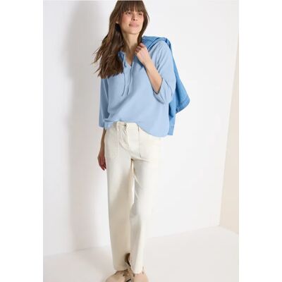 cecil 3/4-Arm Bluse mit Split Neck und Bändern - Blau - Damen - Size: XXL L S XL M XS cecil 3/4-Arm Bluse mit Split Neck und Bändern - Blau - Damen - Size: XXL L S XL M XS