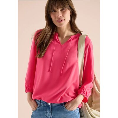 cecil 3/4-Arm Bluse mit Split Neck und Bändern - Rot - Damen - Size: M S 3XL XL XXL L cecil 3/4-Arm Bluse mit Split Neck und Bändern - Rot - Damen - Size: M S 3XL XL XXL L