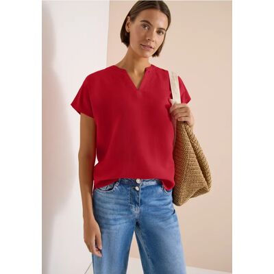 cecil 3/4-Arm Bluse mit Split Neck und Bändern - Rot - Damen - Size: 3XL M S XXL XS XL L cecil 3/4-Arm Bluse mit Split Neck und Bändern - Rot - Damen - Size: 3XL M S XXL XS XL L