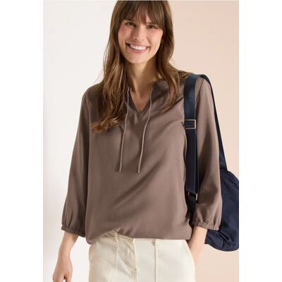 cecil 3/4-Arm Bluse mit Split Neck und Bändern - Beige - Damen - Size: XS XL L XXL M cecil 3/4-Arm Bluse mit Split Neck und Bändern - Beige - Damen - Size: XS XL L XXL M