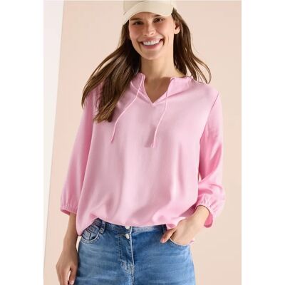 cecil 3/4-Arm Bluse mit Split Neck und Bändern - Rosa - Damen - Size: L XL XXL cecil 3/4-Arm Bluse mit Split Neck und Bändern - Rosa - Damen - Size: L XL XXL