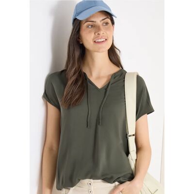 cecil Kurzarm Bluse mit Strukturmix - Grün - Damen - Size: XL M XXL XS L S cecil Kurzarm Bluse mit Strukturmix - Grün - Damen - Size: XL M XXL XS L S