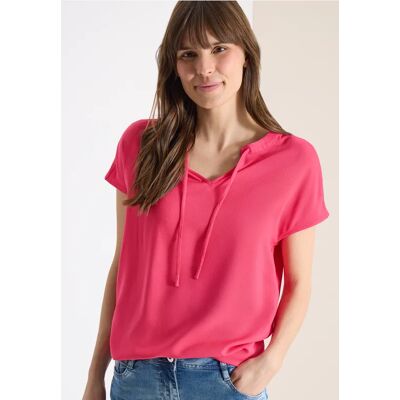 cecil Kurzarm Bluse mit Strukturmix - Rot - Damen - Size: XS M XL XXL S L cecil Kurzarm Bluse mit Strukturmix - Rot - Damen - Size: XS M XL XXL S L