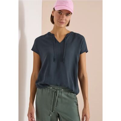 cecil Kurzarm Bluse mit Strukturmix - Blau - Damen - Size: XXL XL L S XS M cecil Kurzarm Bluse mit Strukturmix - Blau - Damen - Size: XXL XL L S XS M