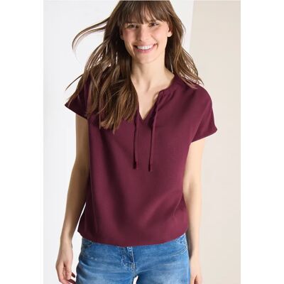 cecil Kurzarm Bluse mit Strukturmix - Rot - Damen - Size: L XS XL XXL S M cecil Kurzarm Bluse mit Strukturmix - Rot - Damen - Size: L XS XL XXL S M