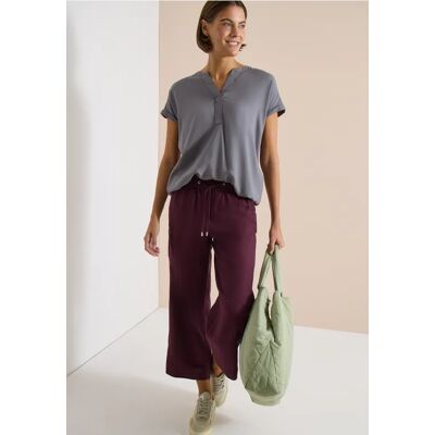 cecil Kurzarm Bluse mit Split Neck - Grau - Damen - Size: XL S XXL M XS L cecil Kurzarm Bluse mit Split Neck - Grau - Damen - Size: XL S XXL M XS L