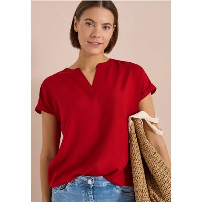 cecil Kurzarm Bluse mit Split Neck - Rot - Damen - Size: XL XXL XS M L cecil Kurzarm Bluse mit Split Neck - Rot - Damen - Size: XL XXL XS M L