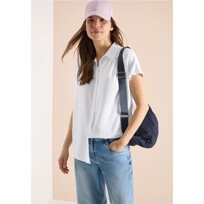 cecil Basic Bluse mit Hemdkragen in Unifarbe - Weiß - Damen - Size: L M XL cecil Basic Bluse mit Hemdkragen in Unifarbe - Weiß - Damen - Size: L M XL