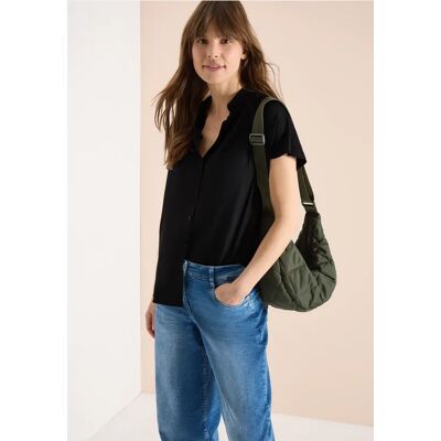 cecil Basic Bluse mit Hemdkragen in Unifarbe - Schwarz - Damen - Size: XL XXL XS M L S cecil Basic Bluse mit Hemdkragen in Unifarbe - Schwarz - Damen - Size: XL XXL XS M L S