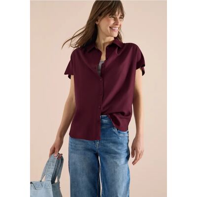 cecil Basic Bluse mit Hemdkragen in Unifarbe - Rot - Damen - Size: XXL M XL XS S L cecil Basic Bluse mit Hemdkragen in Unifarbe - Rot - Damen - Size: XXL M XL XS S L