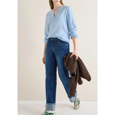 cecil Bluse in Unifarbe - Blau - Damen - Size: 3XL XL XS S XXL M L cecil Bluse in Unifarbe - Blau - Damen - Size: 3XL XL XS S XXL M L