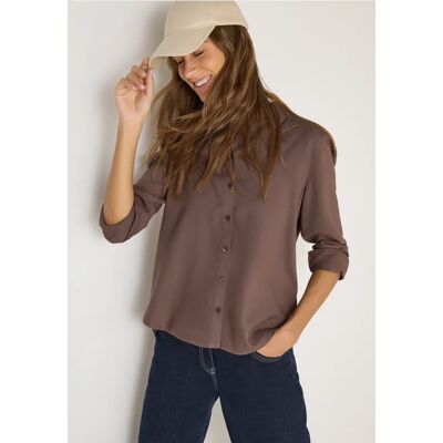 cecil Hemdbluse in Unifarbe - Beige - Damen - Size: S XL XXL L cecil Hemdbluse in Unifarbe - Beige - Damen - Size: S XL XXL L