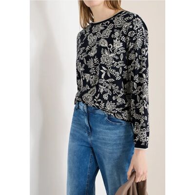 cecil Gemusterte Bluse - Blau - Damen - Size: M XL XXL XS 3XL L S cecil Gemusterte Bluse - Blau - Damen - Size: M XL XXL XS 3XL L S