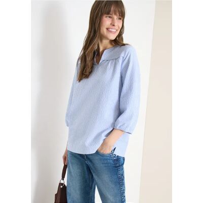 cecil 3/4-Arm Bluse in Seersucker Qualität - Blau - Damen - Size: M L XL XXL S XS cecil 3/4-Arm Bluse in Seersucker Qualität - Blau - Damen - Size: M L XL XXL S XS