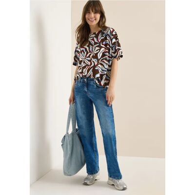 cecil Kurzarm Bluse mit Print und Knöpfen - Braun - Damen - Size: M XL XXL XS L S cecil Kurzarm Bluse mit Print und Knöpfen - Braun - Damen - Size: M XL XXL XS L S