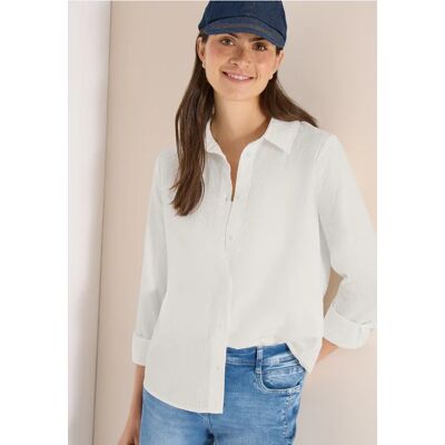 cecil Seersucker Langarm Bluse mit Knopfleiste - Weiß - Damen - Size: 3XL L M XL XXL cecil Seersucker Langarm Bluse mit Knopfleiste - Weiß - Damen - Size: 3XL L M XL XXL