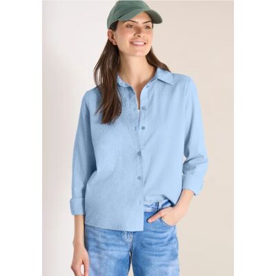 cecil Seersucker Langarm Bluse mit Knopfleiste - Blau - Damen - Size: M XXL 3XL XL L S cecil Seersucker Langarm Bluse mit Knopfleiste - Blau - Damen - Size: M XXL 3XL XL L S