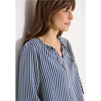 cecil 3/4-Arm Bluse mit Streifenmuster - Blau - Damen - Size: XXL S L XS M XL cecil 3/4-Arm Bluse mit Streifenmuster - Blau - Damen - Size: XXL S L XS M XL