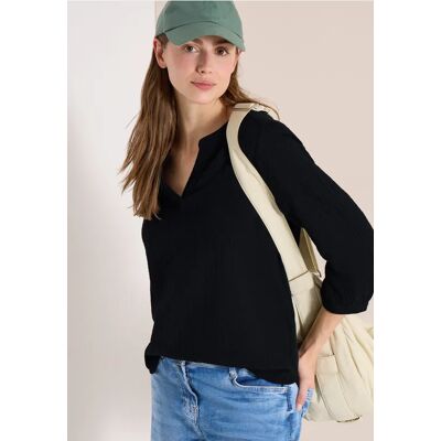 cecil 3/4-Arm Bluse in Musselin-Qualität - Schwarz - Damen - Size: S XXL XL M L XS cecil 3/4-Arm Bluse in Musselin-Qualität - Schwarz - Damen - Size: S XXL XL M L XS