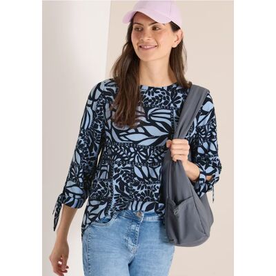 cecil 3/4-Arm Bluse mit Patchwork-Print - Blau - Damen - Size: S XL XS L XXL M cecil 3/4-Arm Bluse mit Patchwork-Print - Blau - Damen - Size: S XL XS L XXL M