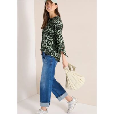 cecil 3/4-Arm Bluse mit Patchwork-Print - Grün - Damen - Size: S XXL L M XS XL 3XL cecil 3/4-Arm Bluse mit Patchwork-Print - Grün - Damen - Size: S XXL L M XS XL 3XL