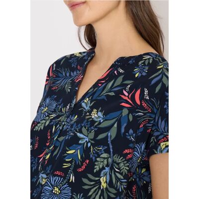cecil Bluse mit Split Neck und Print - Blau - Damen - Size: L XXL XL cecil Bluse mit Split Neck und Print - Blau - Damen - Size: L XXL XL