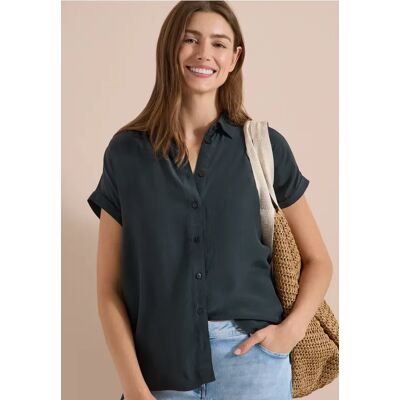 cecil Kurzarm Hemdbluse in Unifarbe - Grün - Damen - Size: S XXL XL M XS L cecil Kurzarm Hemdbluse in Unifarbe - Grün - Damen - Size: S XXL XL M XS L