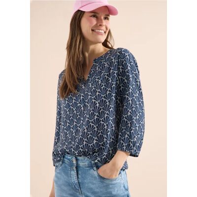 cecil Gemusterte 3/4-Arm Bluse - Blau - Damen - Size: XXL S L M XS XL cecil Gemusterte 3/4-Arm Bluse - Blau - Damen - Size: XXL S L M XS XL