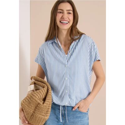 cecil Kurzarm Bluse mit Streifenmuster - Blau - Damen - Size: XL S 3XL XS L M XXL cecil Kurzarm Bluse mit Streifenmuster - Blau - Damen - Size: XL S 3XL XS L M XXL