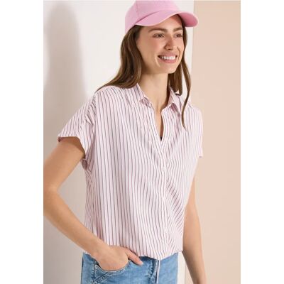 cecil Kurzarm Bluse mit Streifenmuster - Rosa - Damen - Size: M L XXL XL 3XL S XS cecil Kurzarm Bluse mit Streifenmuster - Rosa - Damen - Size: M L XXL XL 3XL S XS