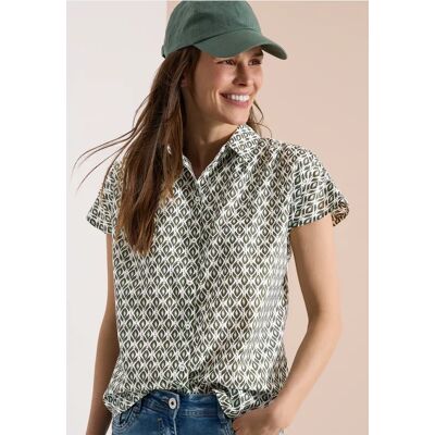 cecil Kurzarm Bluse mit Minimal Print - Grün - Damen - Size: S XS XL L XXL cecil Kurzarm Bluse mit Minimal Print - Grün - Damen - Size: S XS XL L XXL