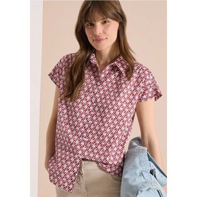 cecil Kurzarm Bluse mit Minimal Print - Rot - Damen - Size: M L XXL S XS XL cecil Kurzarm Bluse mit Minimal Print - Rot - Damen - Size: M L XXL S XS XL