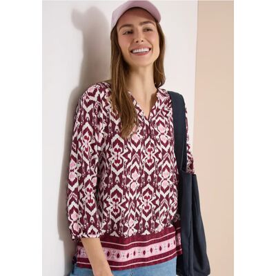 cecil 3/4-Arm Bluse mit grafischem Muster - Rot - Damen - Size: XS M XL S 3XL XXL L cecil 3/4-Arm Bluse mit grafischem Muster - Rot - Damen - Size: XS M XL S 3XL XXL L