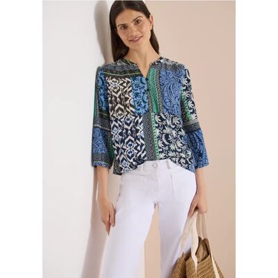 cecil 3/4-Arm Bluse mit Patchwork-Print - Blau - Damen - Size: M S 3XL L XXL XS XL cecil 3/4-Arm Bluse mit Patchwork-Print - Blau - Damen - Size: M S 3XL L XXL XS XL