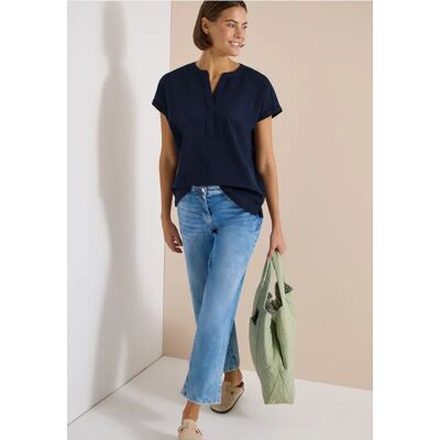 cecil Dropped Shoulder Bluse in Seersuckerqualität - Blau - Damen - Size: L XXL XS XL M S cecil Dropped Shoulder Bluse in Seersuckerqualität - Blau - Damen - Size: L XXL XS XL M S