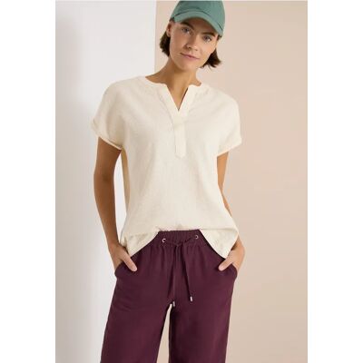 cecil Dropped Shoulder Bluse in Seersuckerqualität - Beige - Damen - Size: S M XXL XS XL L cecil Dropped Shoulder Bluse in Seersuckerqualität - Beige - Damen - Size: S M XXL XS XL L