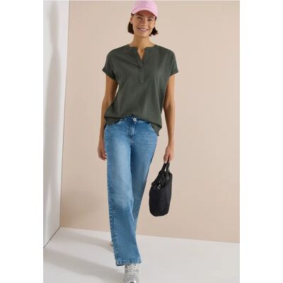 cecil Dropped Shoulder Bluse in Seersuckerqualität - Grün - Damen - Size: XS S XL 3XL M XXL L cecil Dropped Shoulder Bluse in Seersuckerqualität - Grün - Damen - Size: XS S XL 3XL M XXL L